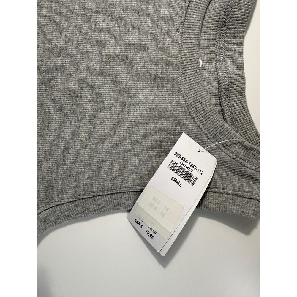Hollister Must-Have Collection High-Neck Tank Top Heather Grey Ribbed Small NEW - Picture 3 of 7